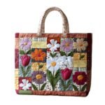 Vintage Floral Patchwork Quilted Fabric Tote Bag