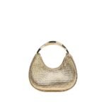 Glam Metallic Textured Hobo Evening Handbag for Women