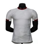 White Red‑Black Trim Short Sleeve Soccer Jersey