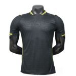 Black Yellow Trim Short‑Sleeve Soccer Game Jersey
