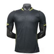 Black Yellow Trim Short‑Sleeve Soccer Game Jersey