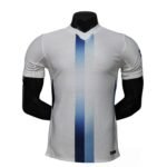 White Gradient Blue Stripe Short‑Sleeve Soccer Jersey