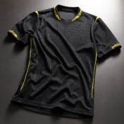 Black Yellow Trim Short‑Sleeve Soccer Game Jersey - Image 4