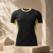 Black Bee‑Pattern Short Sleeve Soccer Jersey - Image 2