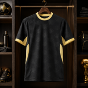 Black Bee‑Pattern Short Sleeve Soccer Jersey - Image 3