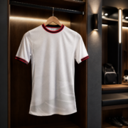 White Red‑Black Trim Short Sleeve Soccer Jersey - Image 3