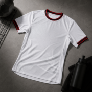 White Red‑Black Trim Short Sleeve Soccer Jersey - Image 4