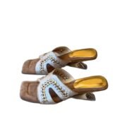Braided Detail Square Toe Slip‑On Heeled Mules