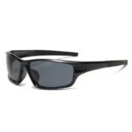 Black Wrap‑Around Sport Sunglasses For Outdoor Activities