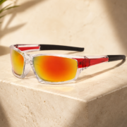 Wrap‑Around Red Mirror Lens Sports Sunglasses - Image 2