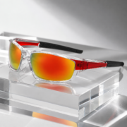 Wrap‑Around Red Mirror Lens Sports Sunglasses - Image 3