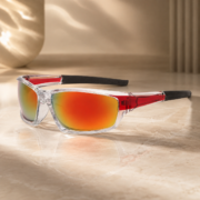 Wrap‑Around Red Mirror Lens Sports Sunglasses - Image 4