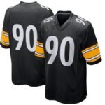 Black Yellow Trim No.90 Fan Football Jersey