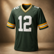 Green 12‑Number V‑Neck Fan Football Game Jersey - Image 2