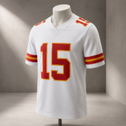 White 15 Number V‑Neck Away Football Fan Jersey - Image 4
