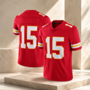 Red #15 Short‑Sleeve Game Day Football Jersey - Image 4