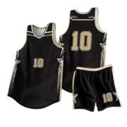 Black Gold Star No.10 Basketball Jersey Set