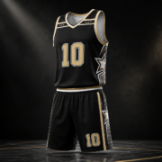 Black Gold Star No.10 Basketball Jersey Set - Image 2