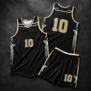 Black Gold Star No.10 Basketball Jersey Set - Image 3