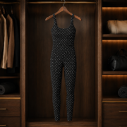 Black White Polka Dot Tank Leggings Active Set - Image 3