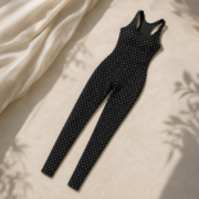 Black White Polka Dot Tank Leggings Active Set - Image 4